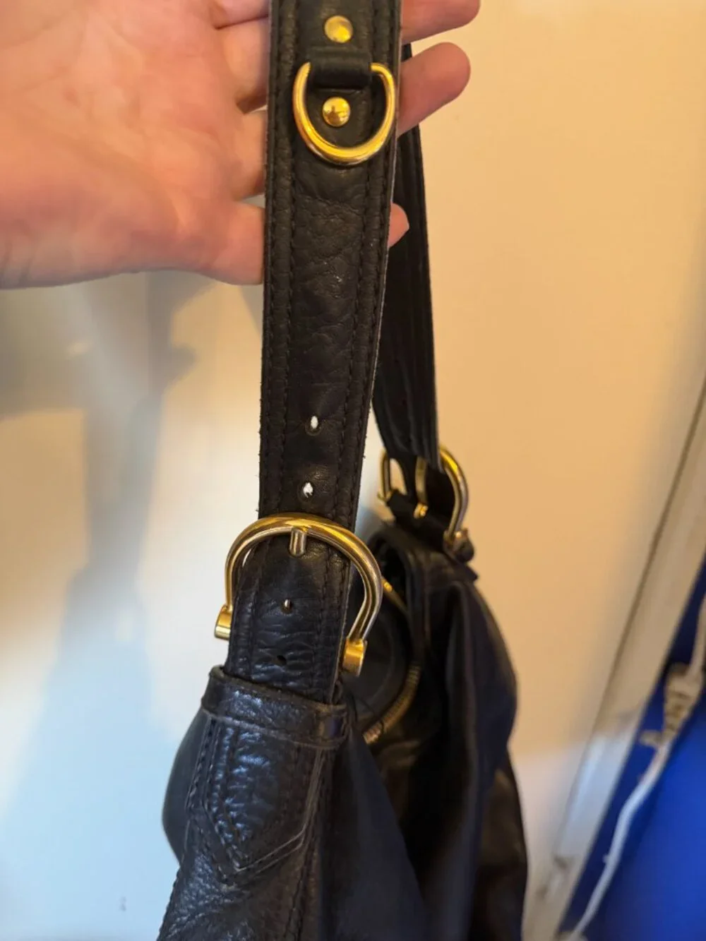 Burberry Black Leather Hobo Bag
